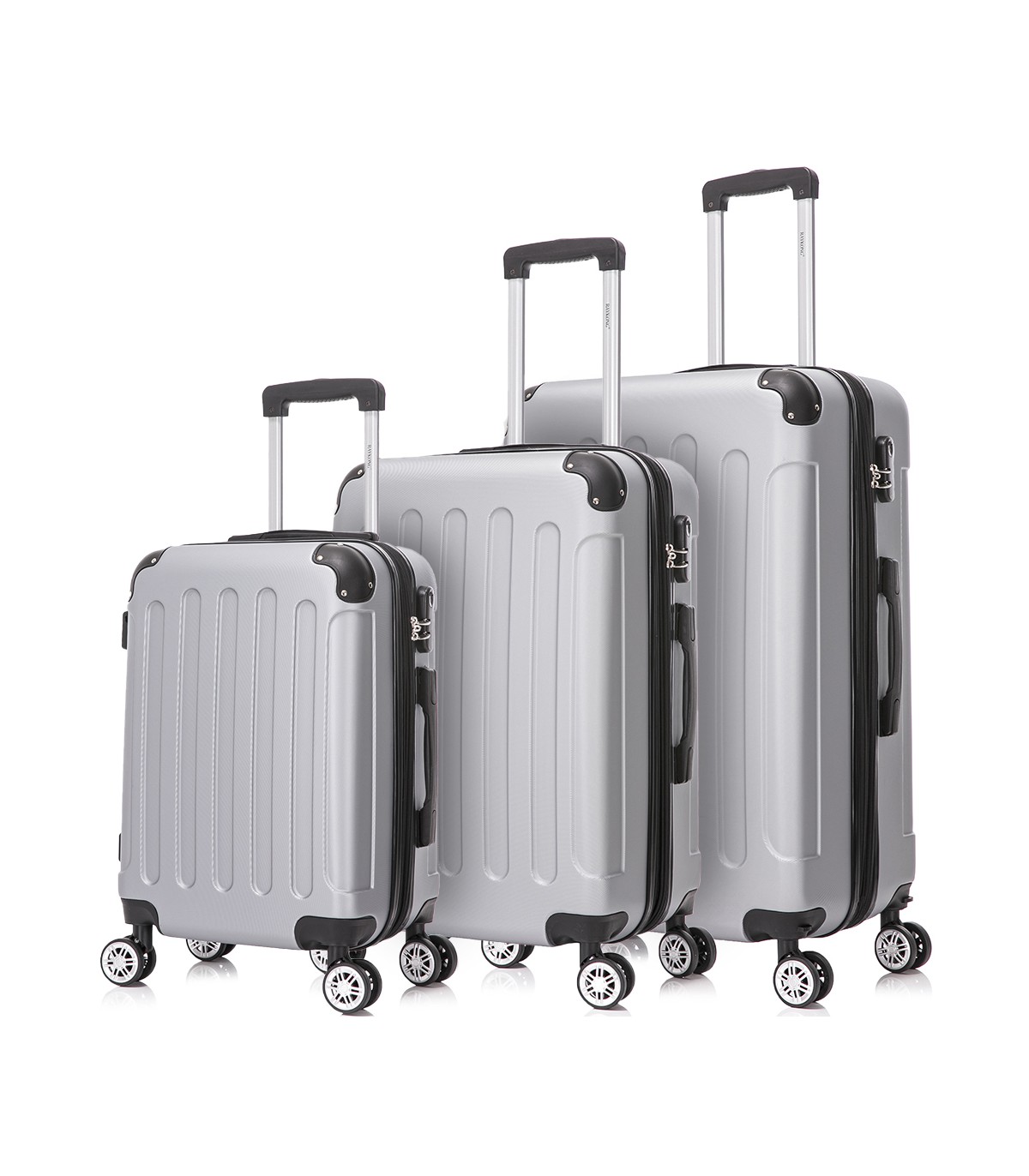 Juego de 3 Maletas de Viaje | ABS Resistente, Cabina 55 cm, Mediana 66 cm y Grande 76 cm