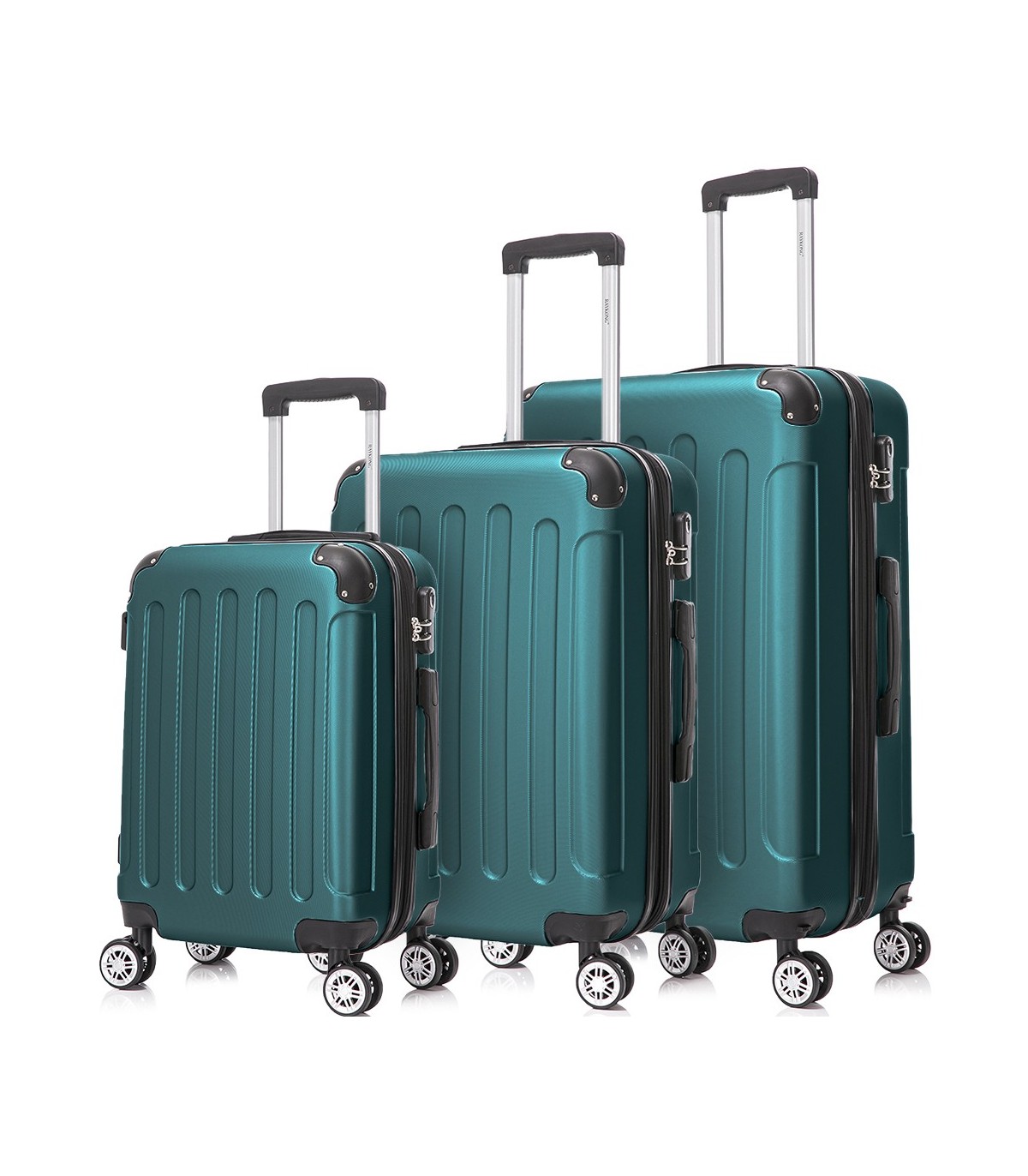 Juego de 3 Maletas de Viaje | ABS Resistente, Cabina 55 cm, Mediana 66 cm y Grande 76 cm