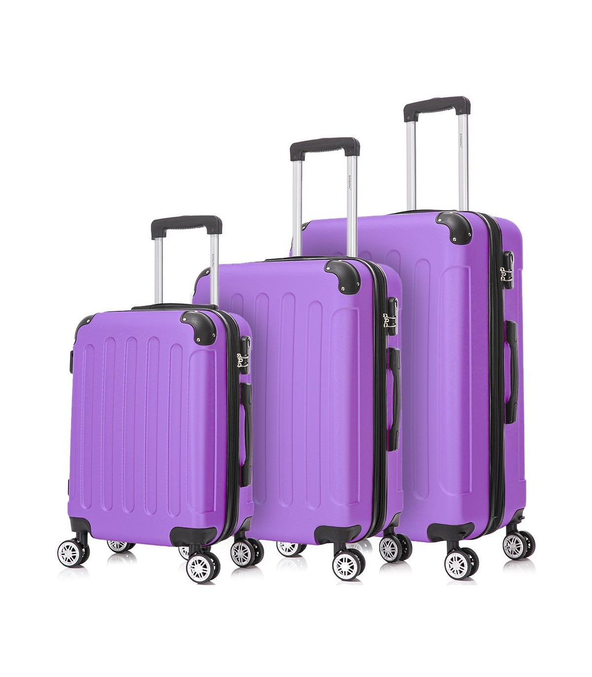 Juego de 3 Maletas de Viaje | ABS Resistente, Cabina 55 cm, Mediana 66 cm y Grande 76 cm
