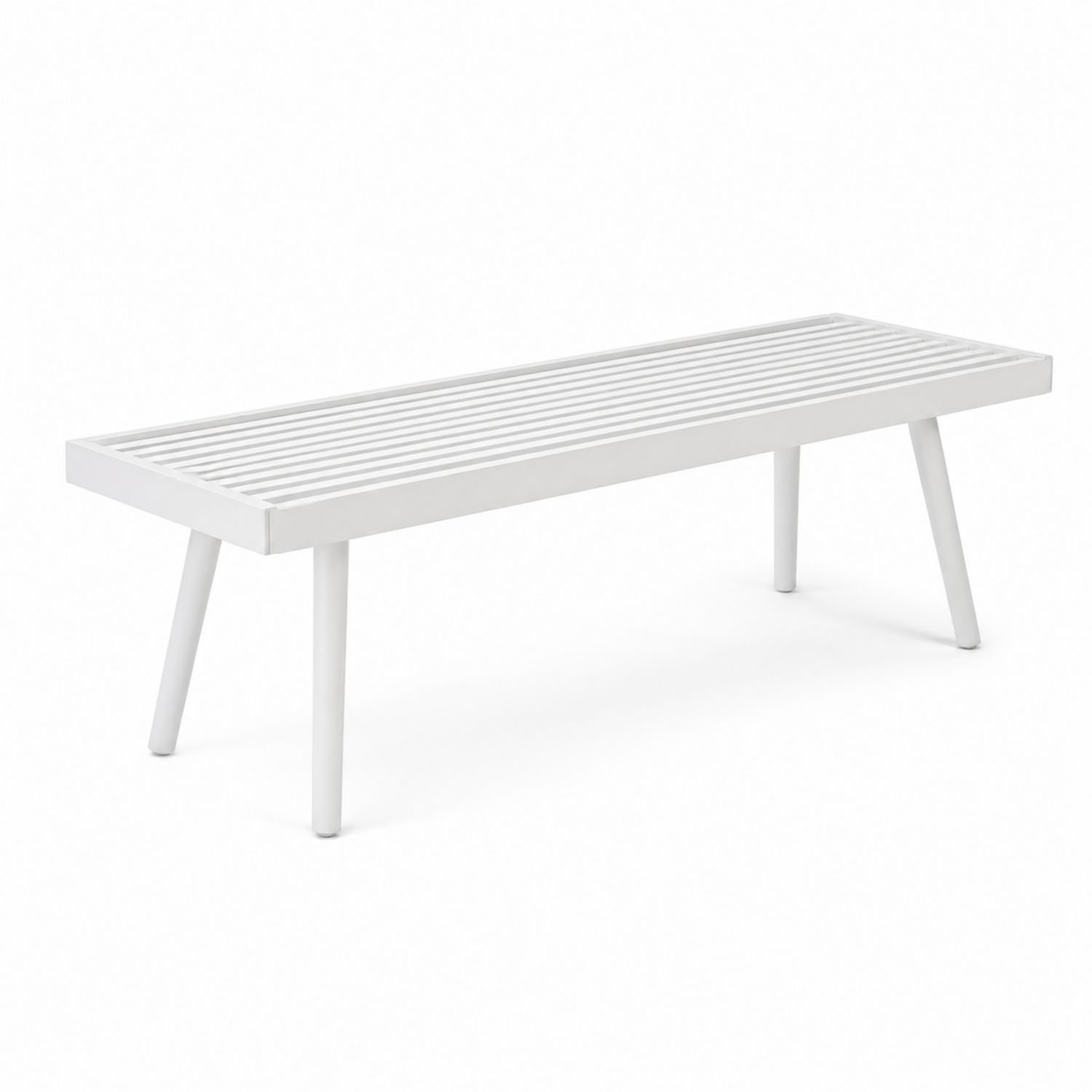 Panca in Metallo Bianco 120x40x45 cm