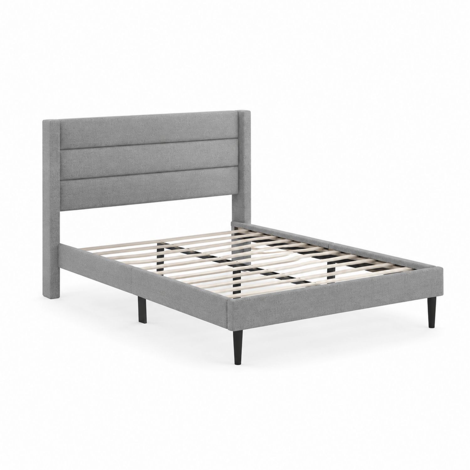 Letto matrimoniale con struttura in legno e tessuto Grigio 160x200 cm