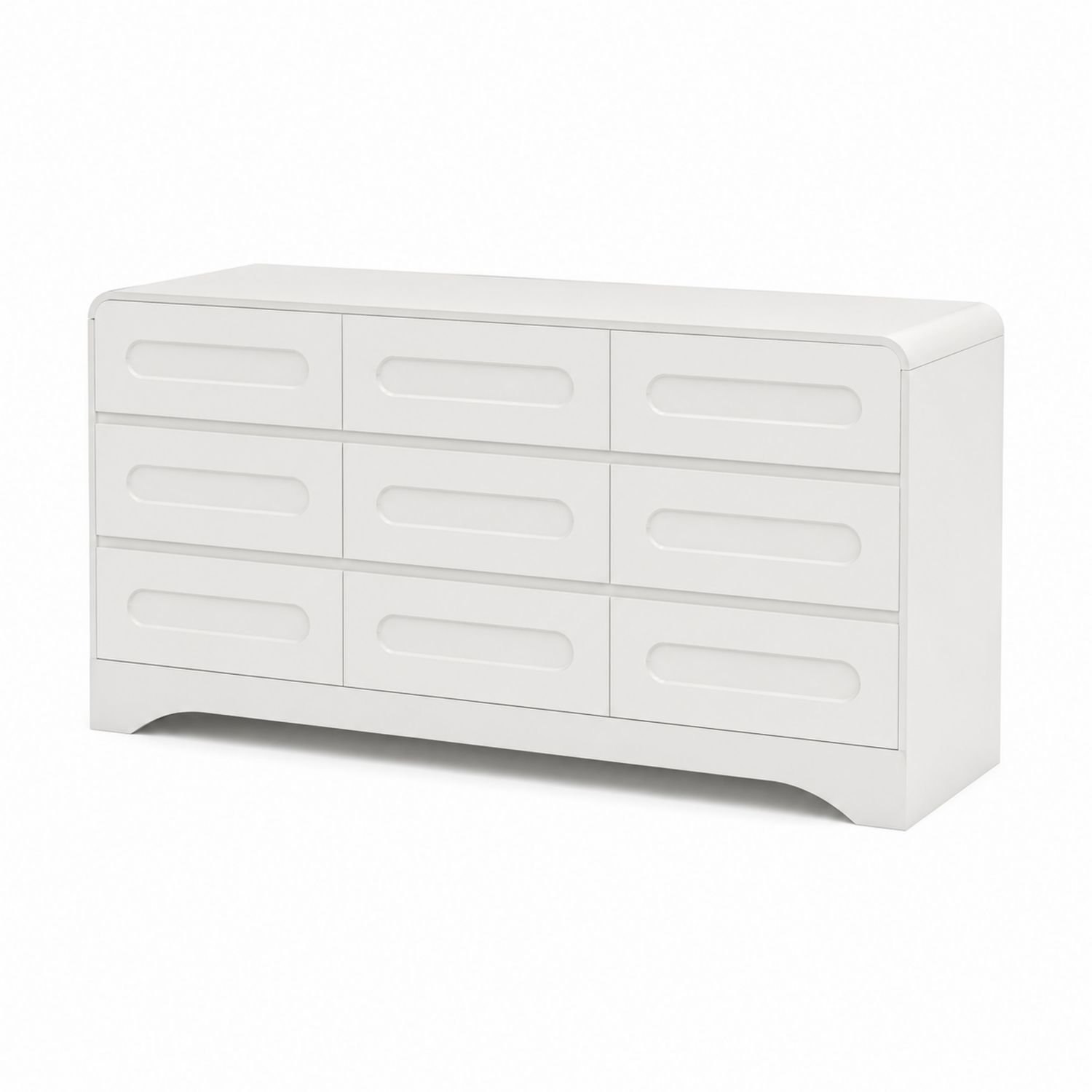 Cassettiera in Legno MDF Bianca a 6 Cassetti