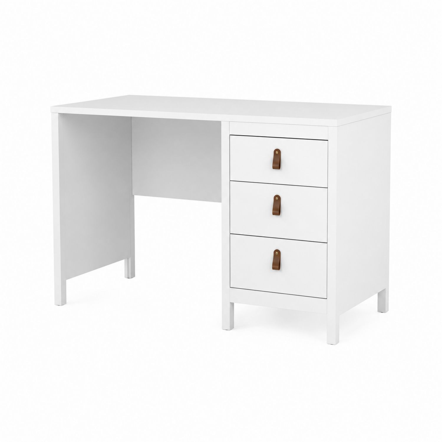 Scrivania in MDF bianco con 3 cassetti