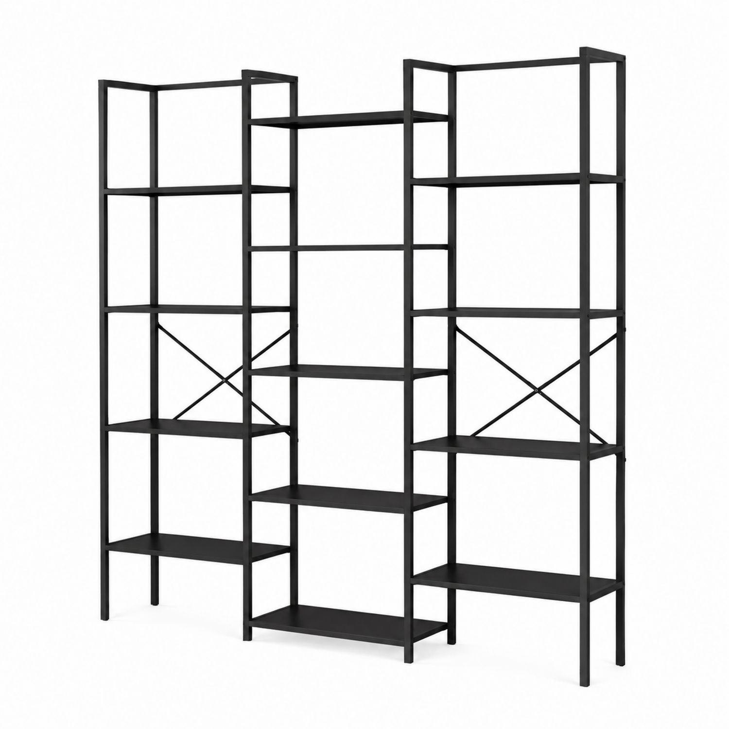 Scaffale libreria modulare in metallo nero