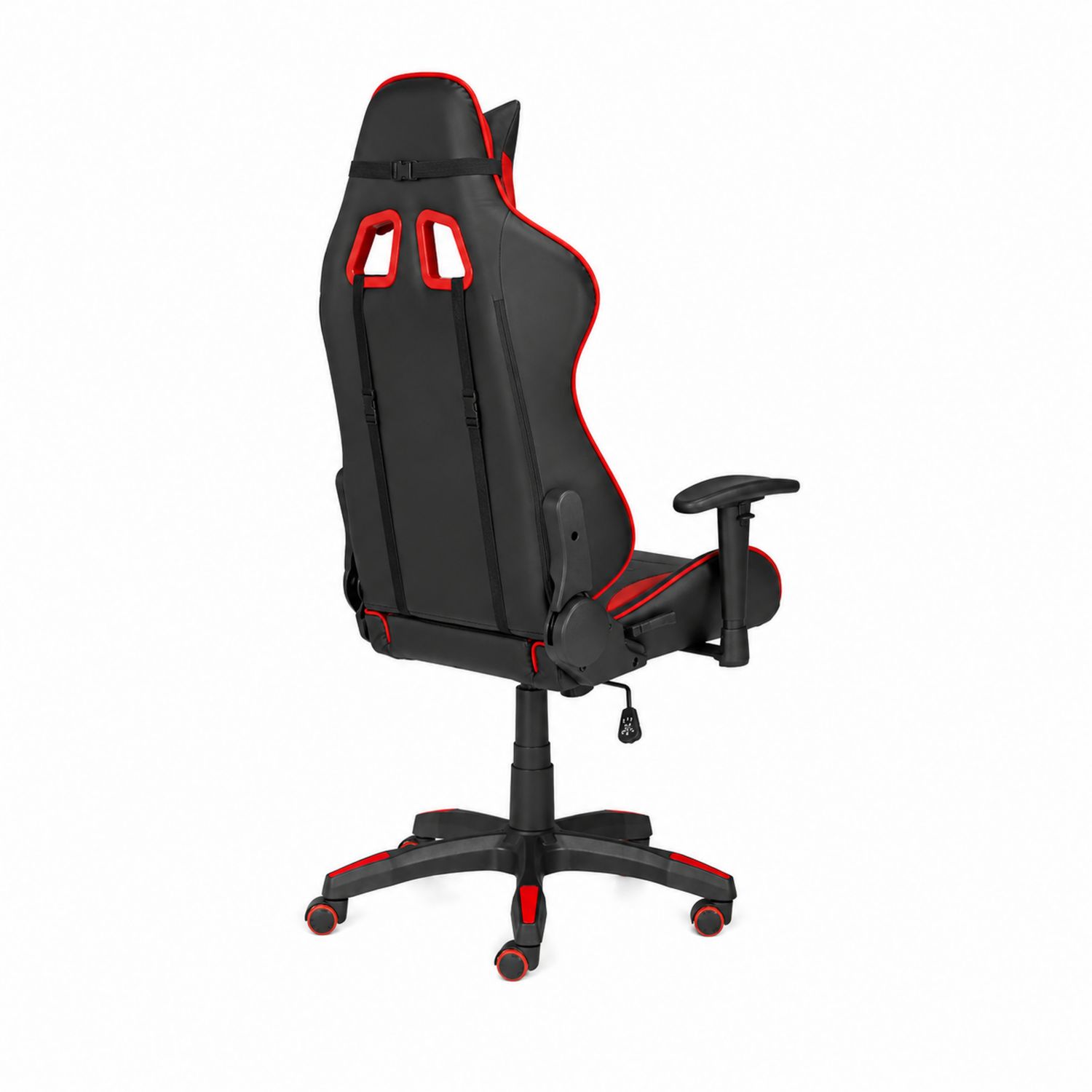 Sedia da Gaming in Ecopelle Nero/Rosso con Braccioli Regolabili