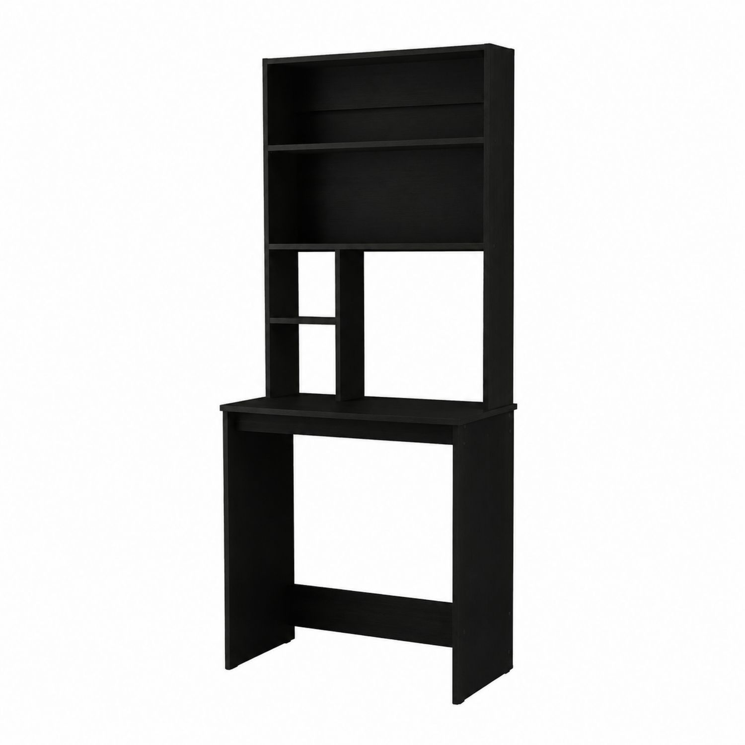 Scrivania con scaffale alto in MDF nero 100x60x200 cm