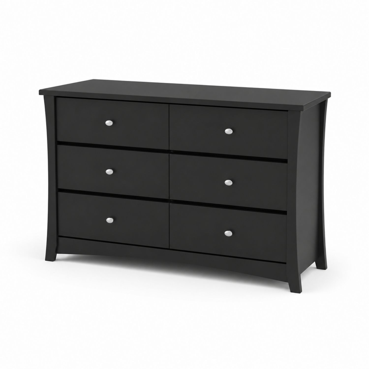 Cassettiera con 6 Cassetti in Legno MDF Nero