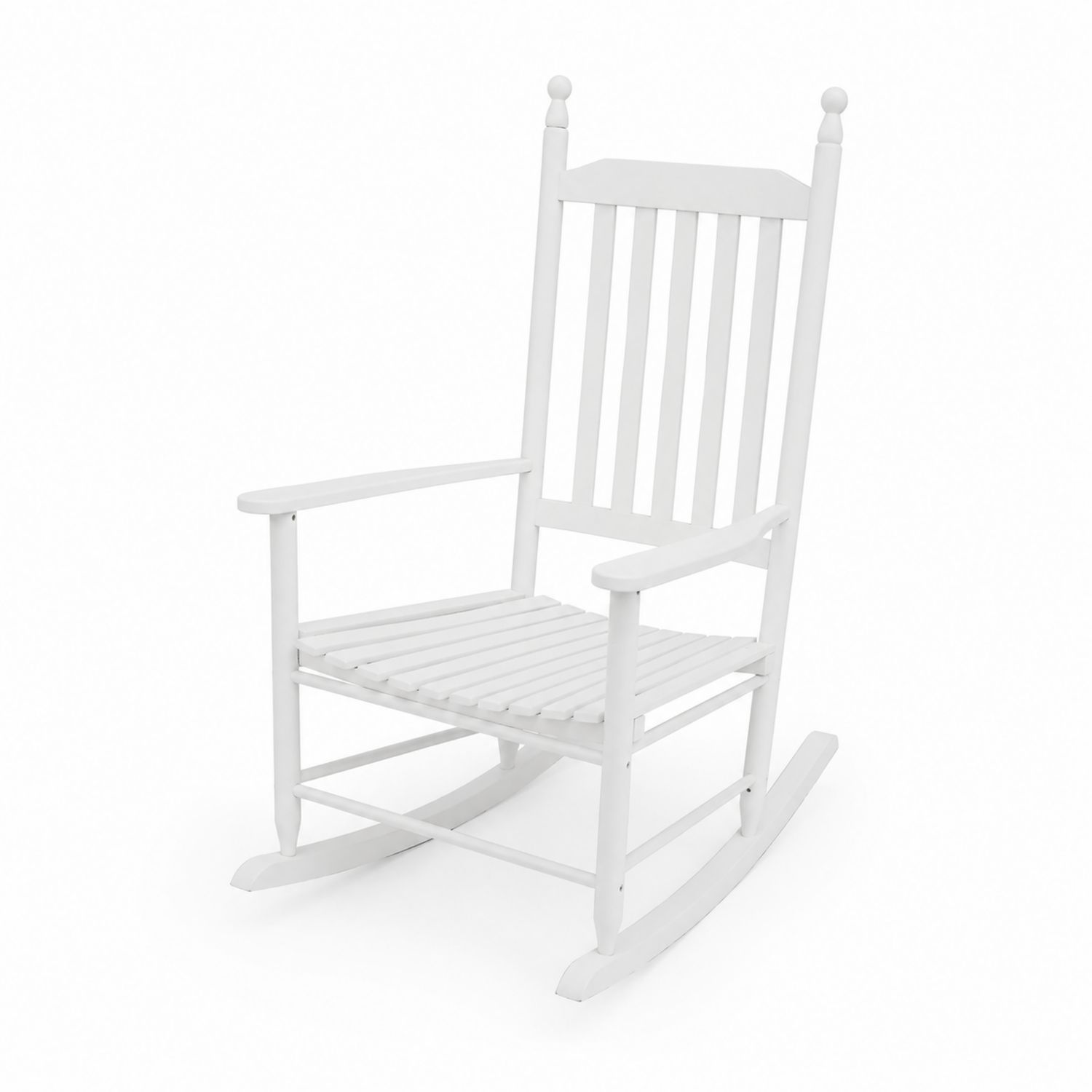 Sedia a dondolo in legno bianco