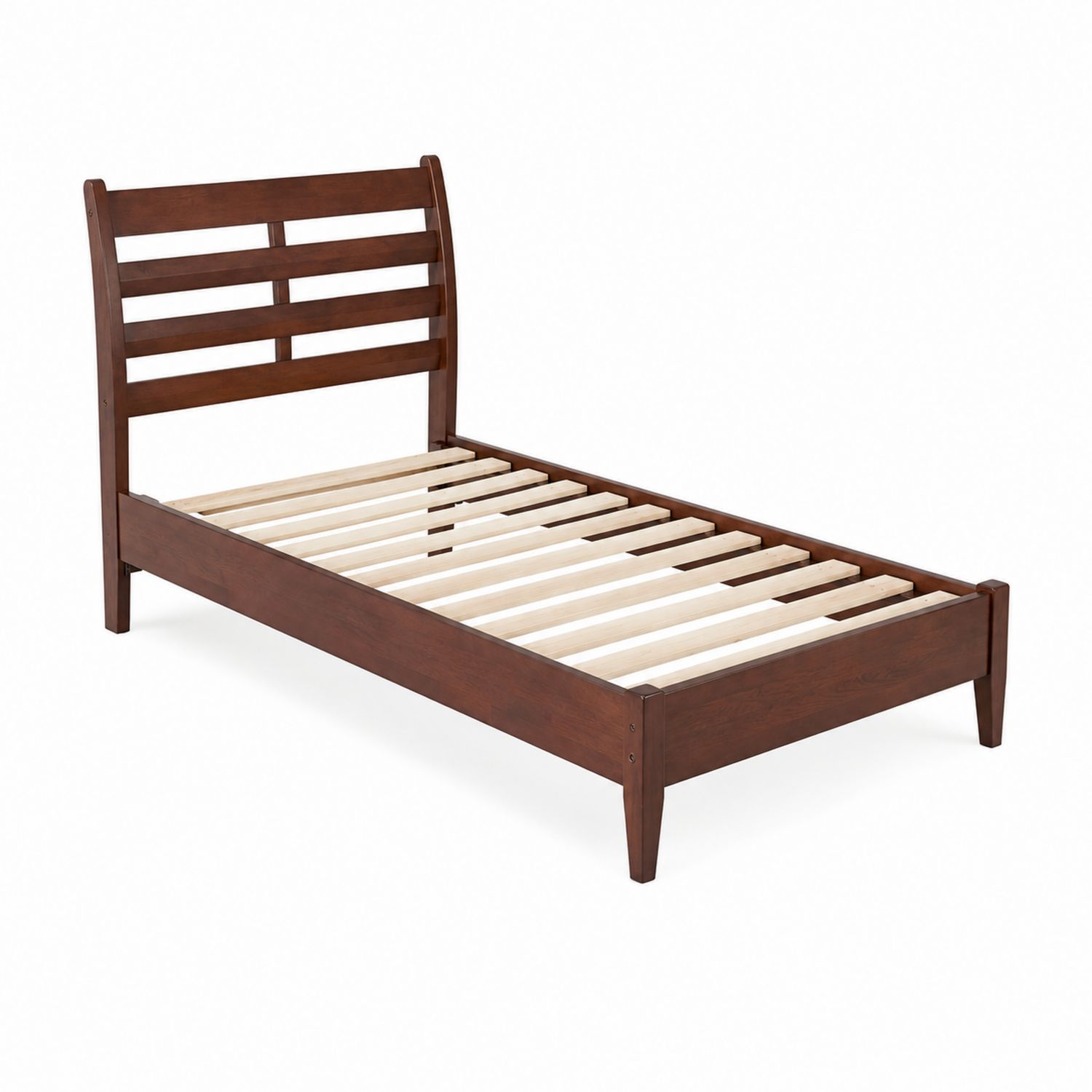 Letto singolo in legno massello marrone