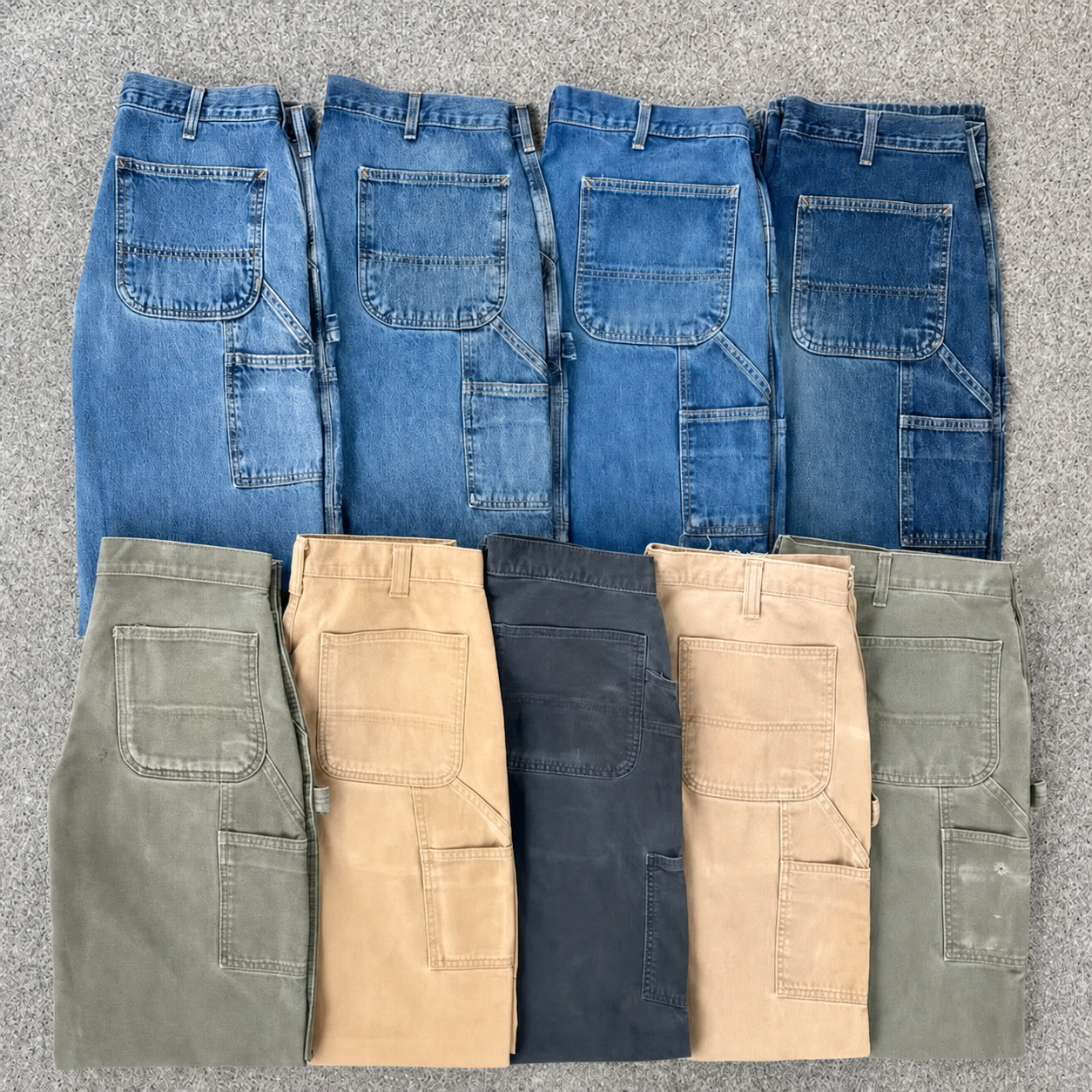 Men's Loose Fit Washed Duck Utility Work Pant 9-PACK with 7 Pockets