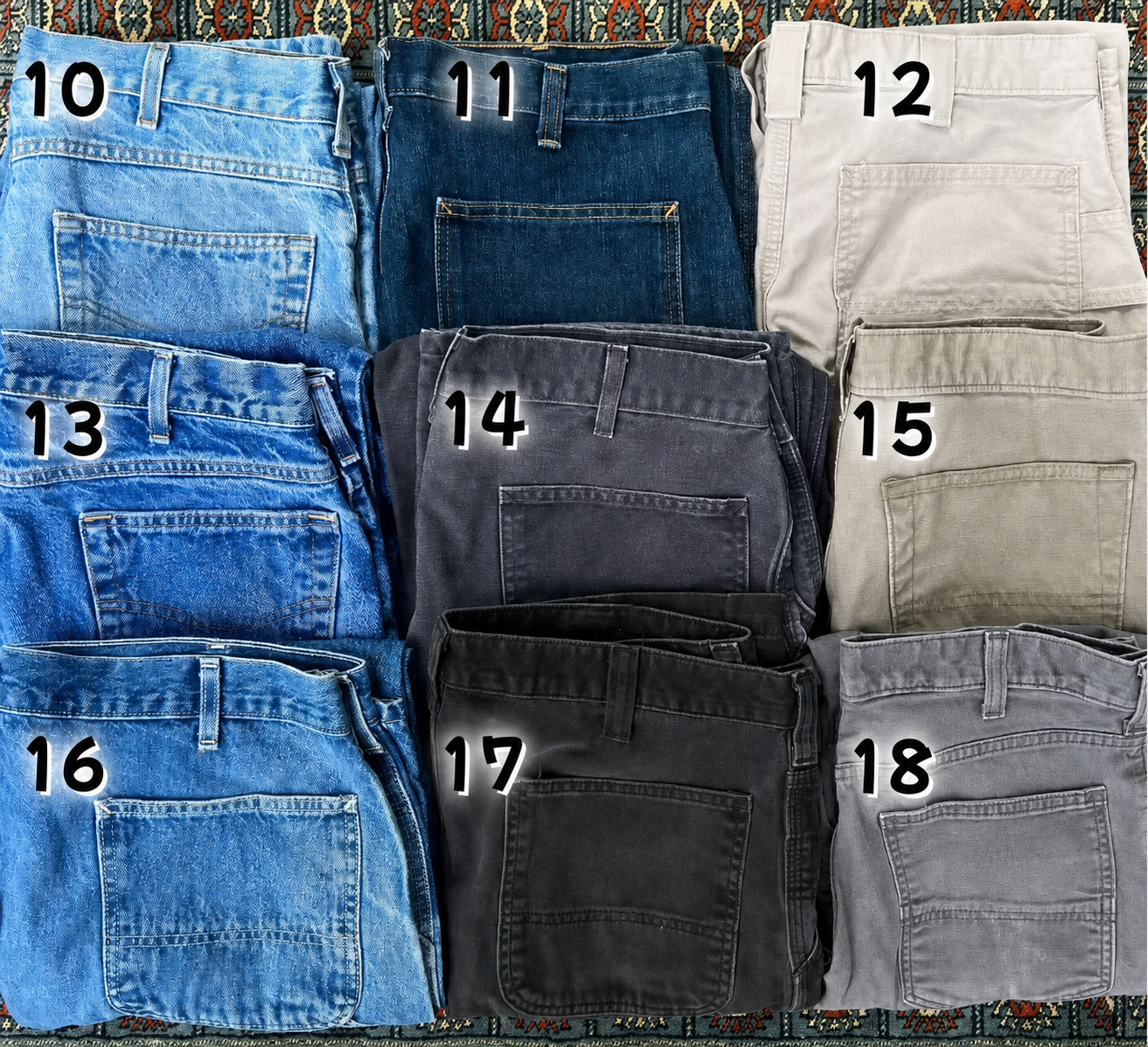 Men's Loose Fit Washed Duck Utility Work Pant 9-PACK with 7 Pockets