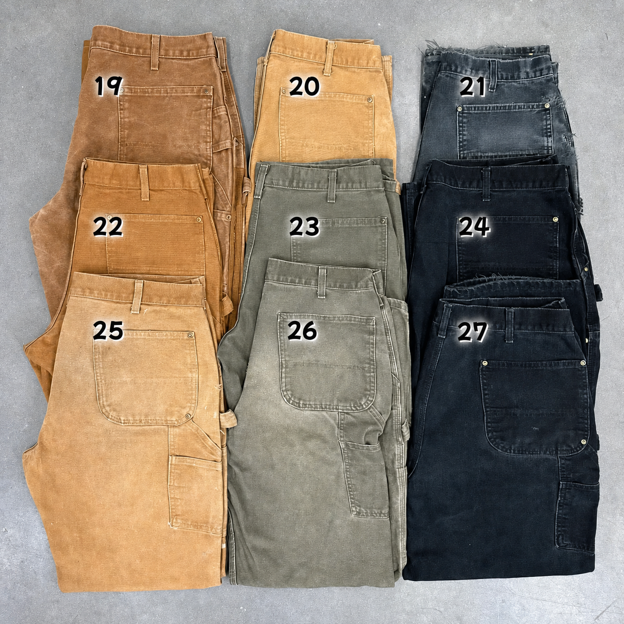 Men's Loose Fit Washed Duck Utility Work Pant 9-PACK with 7 Pockets