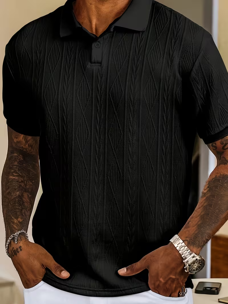 6-Pack Men's Textured Polo Shirt Set