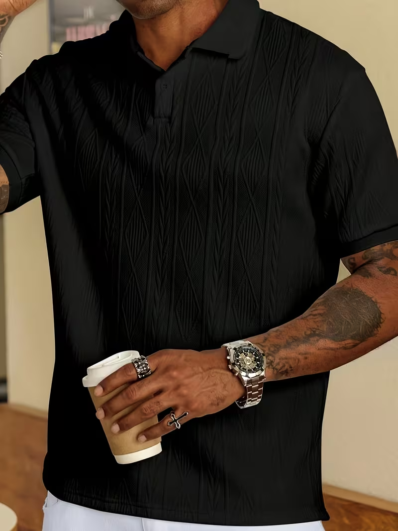 6-Pack Men's Textured Polo Shirt Set