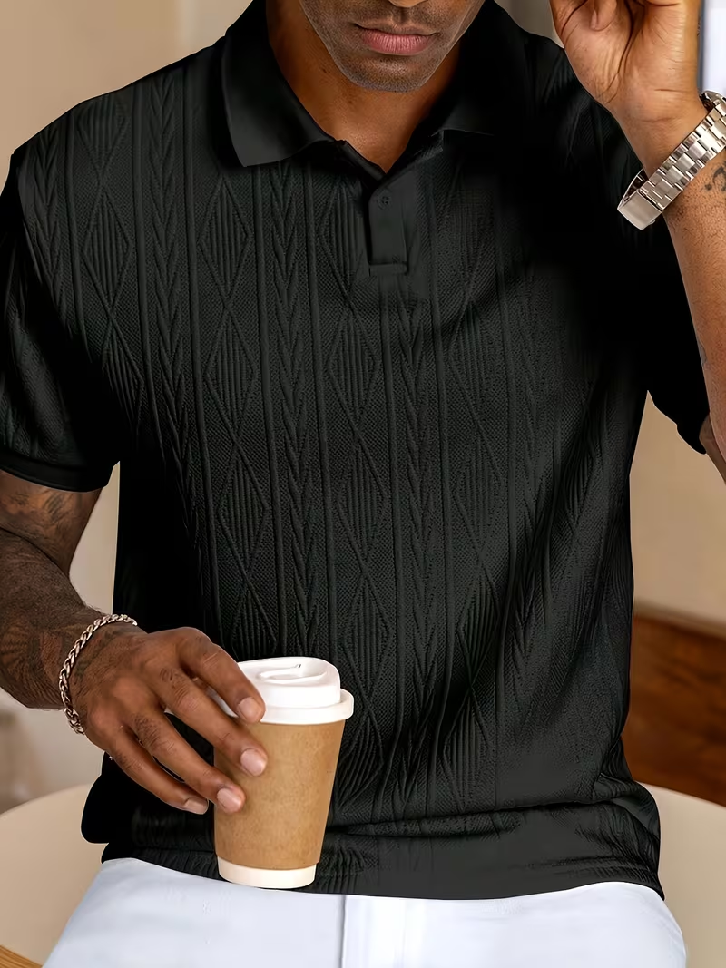 6-Pack Men's Textured Polo Shirt Set