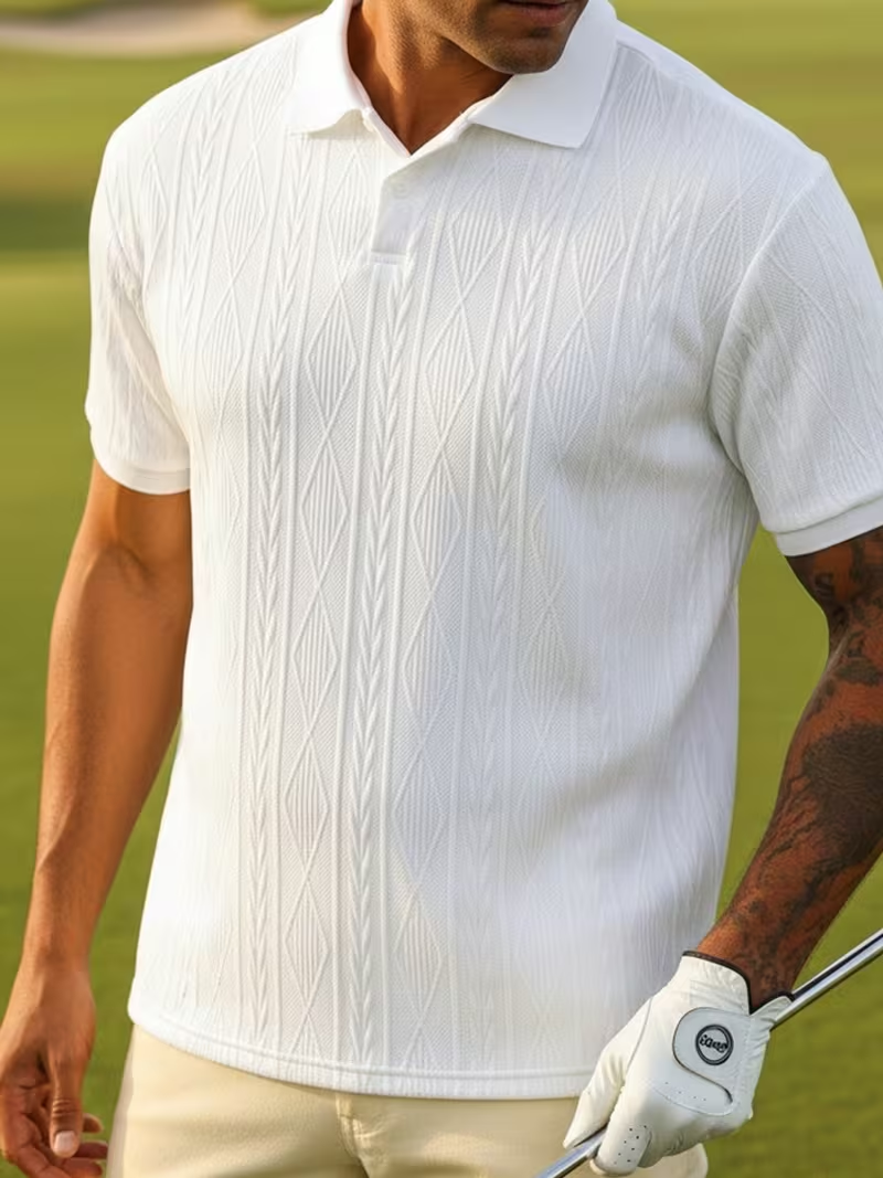 6-Pack Men's Textured Polo Shirt Set