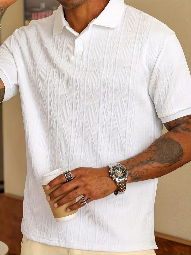 6-Pack Men's Textured Polo Shirt Set