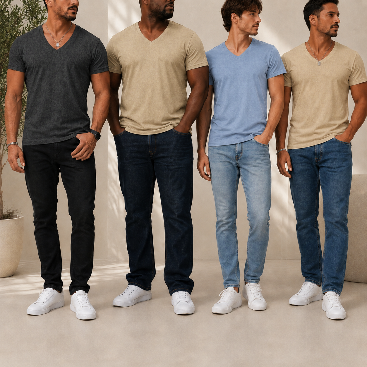 Men's V-Neck Short Sleeve T-Shirt Multi-Pack