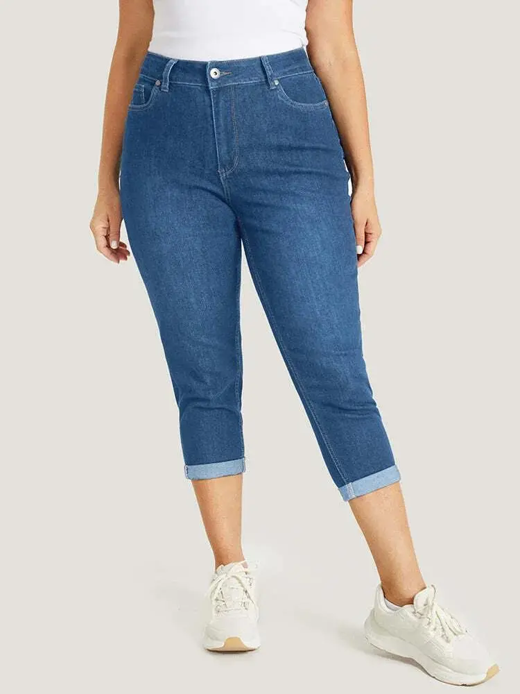 Plus Size High Waist Stretch Capri Jeans Bundle