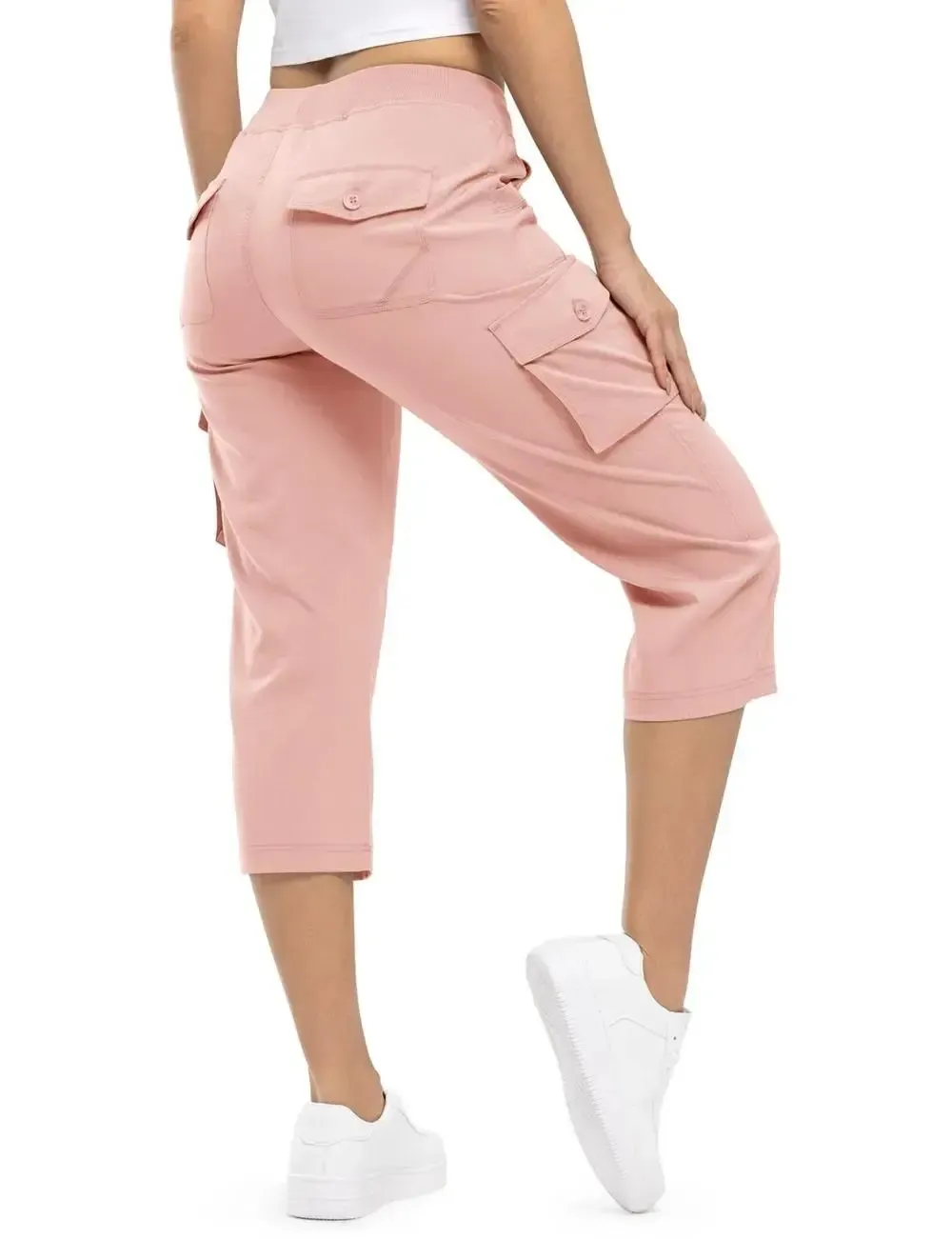 🔥Last day promotion🔥Womens Cargo Capris Lightweight Hiking Pants Shorts Cropped Cotton