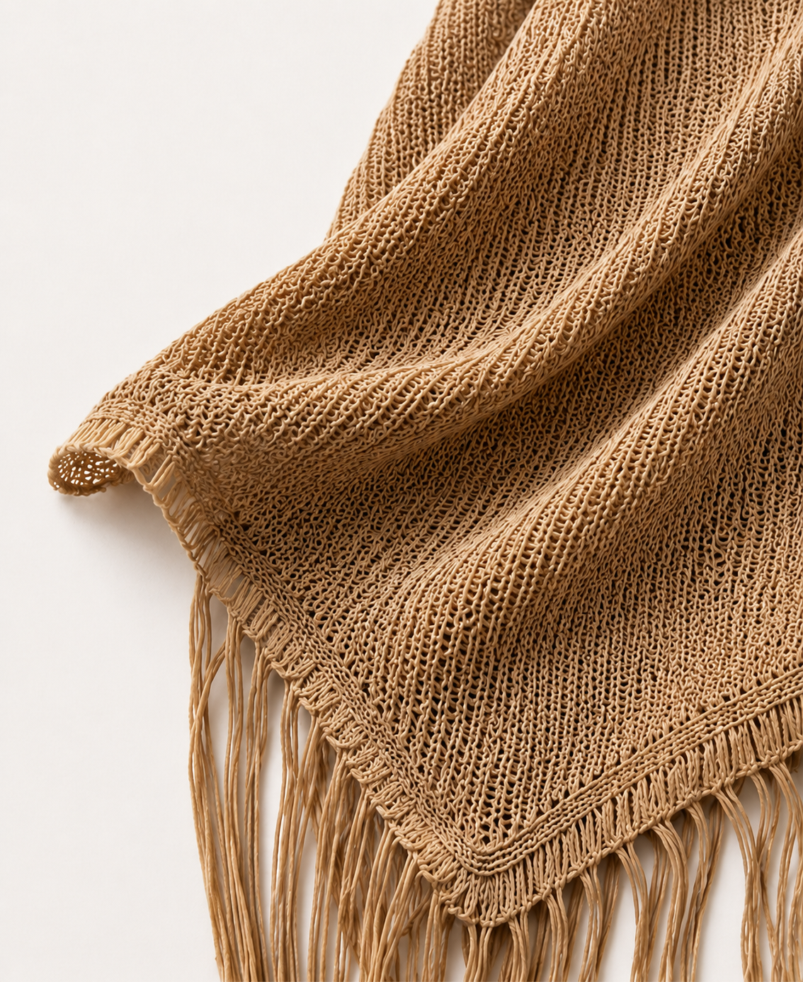 Crochet fringe hem and border detail