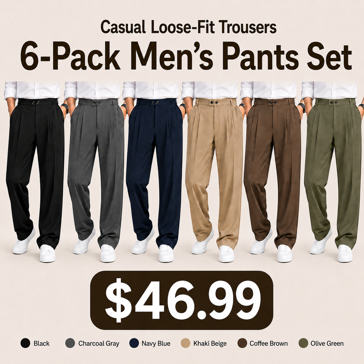 Men's Casual Loose-Fit Pants Set image 1