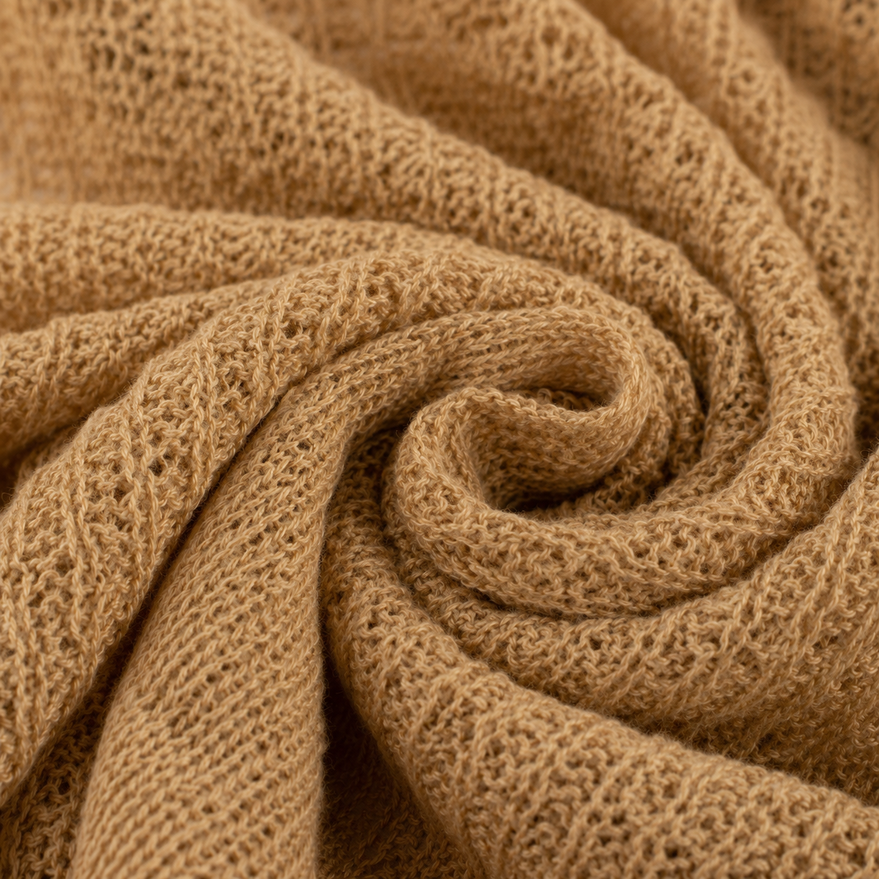Soft draped crochet texture detail