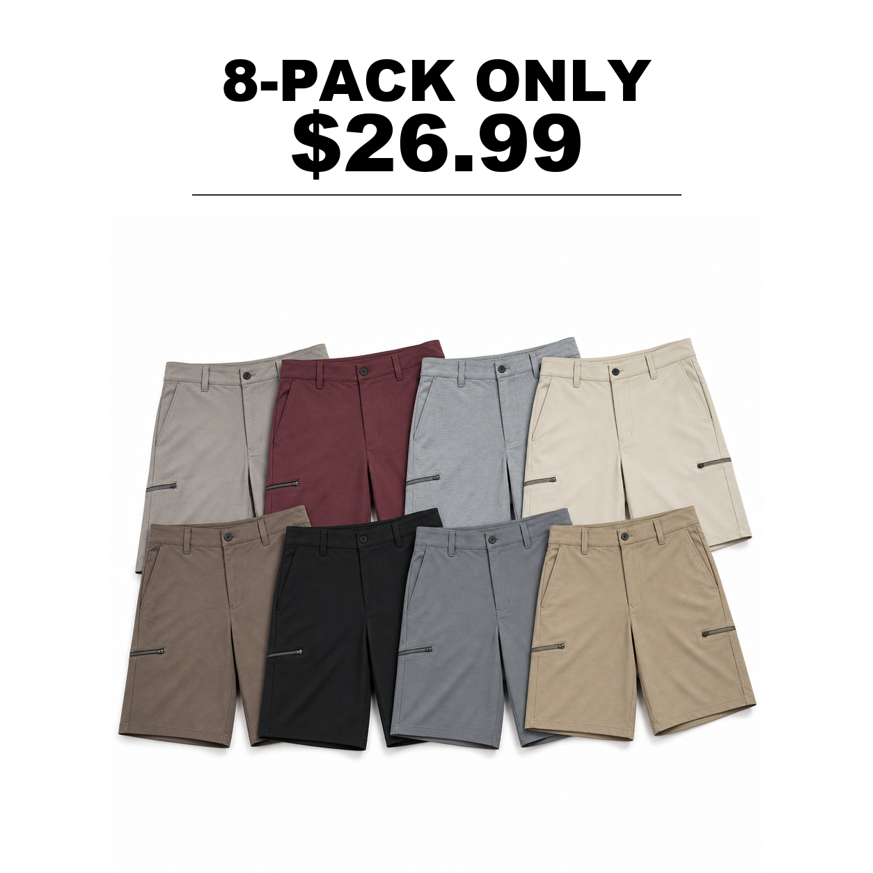 Warm Utility 8-Pack men's golf shorts