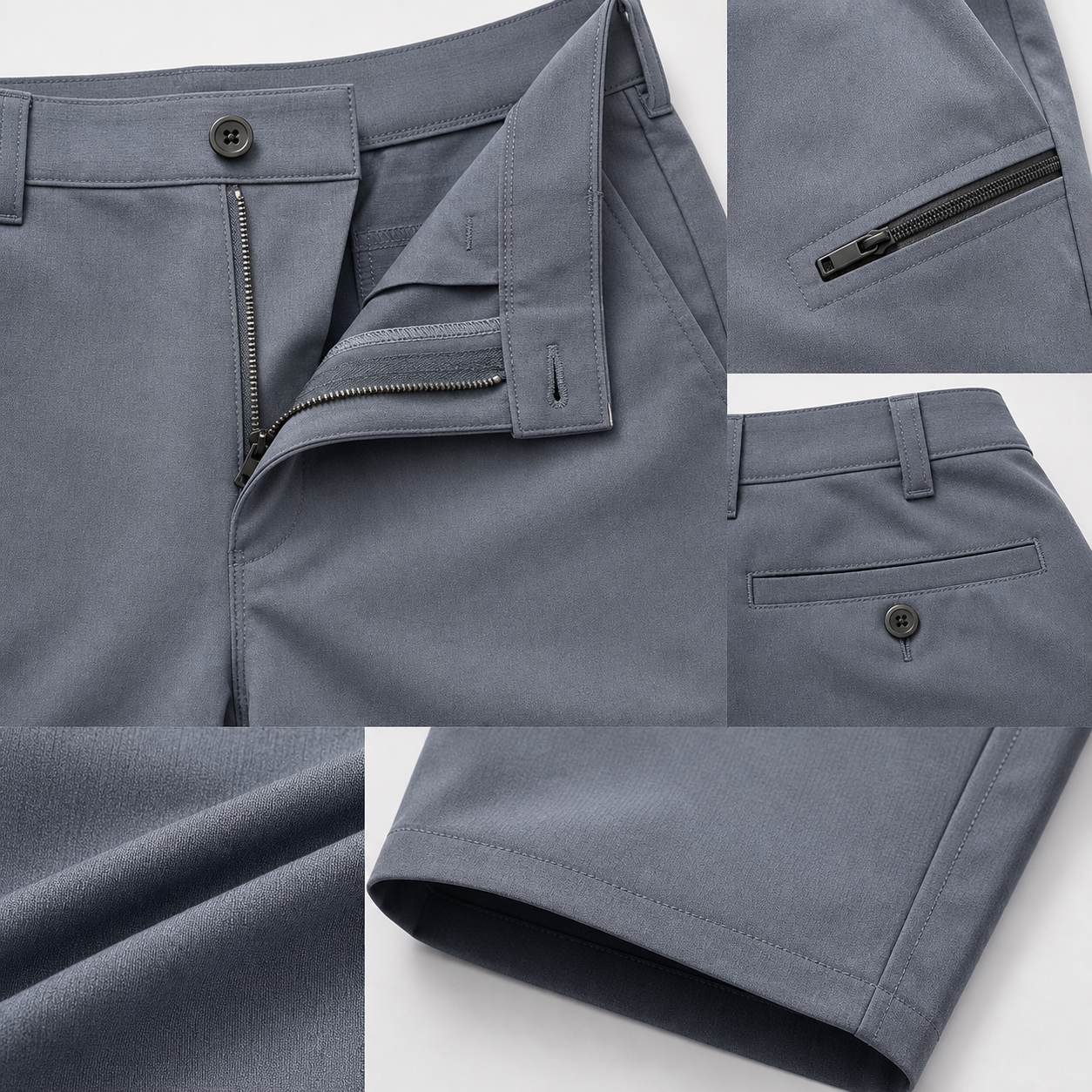 Stretch fabric and pocket details