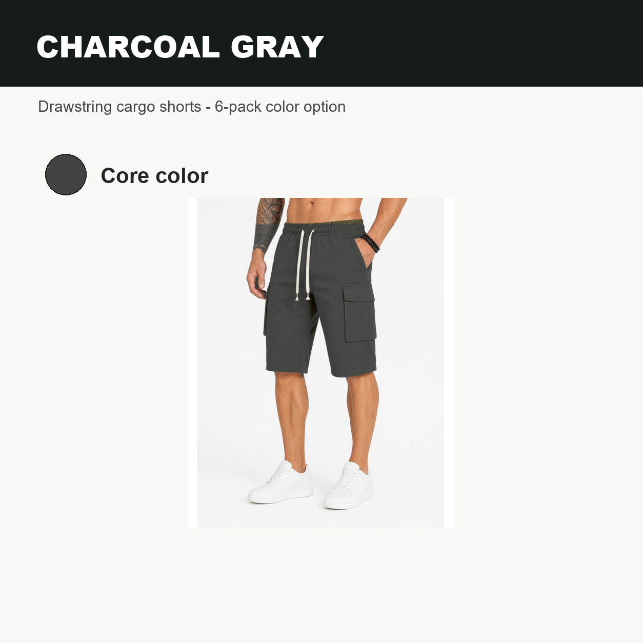Pack & Save Men's Lightweight Drawstring Cargo Shorts, Elastic Waist Utility Summer Shorts with Multi-Pocket Storage