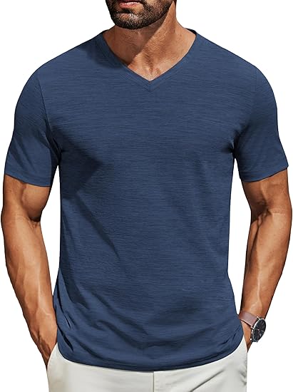 Men's Performance V-Neck Tee – Stretchy, Moisture-Wicking & Quick-Dry Comfort