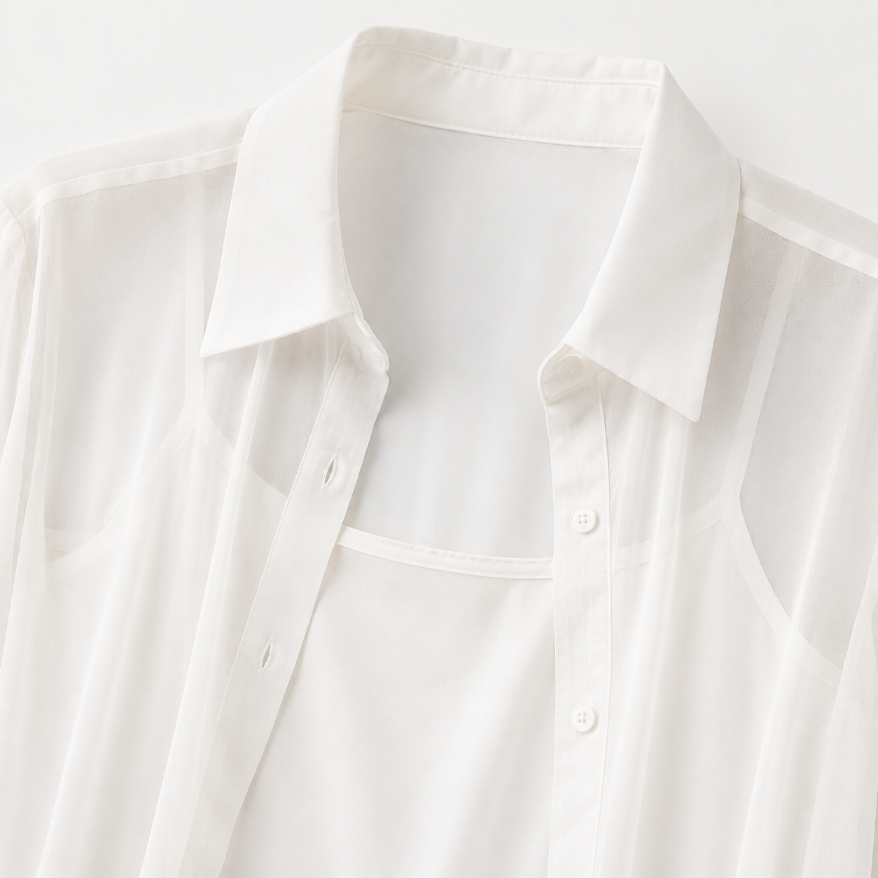Collar and placket detail view