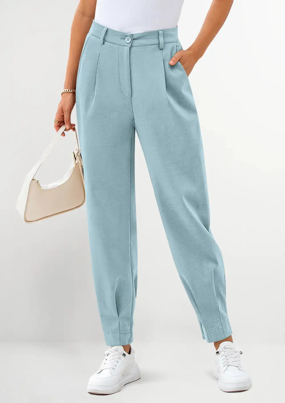 Womens DressPants Business Casual Trendy HighWaisted Ankle Length DressyTrousers Slacks Work Clothes