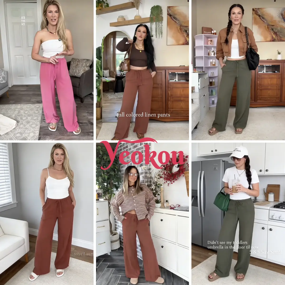 Women's  Cotton Linen 2026 Summer Palazzo Pants Flowy Wide Leg Beach Trousers with Pockets Casual Wideleg