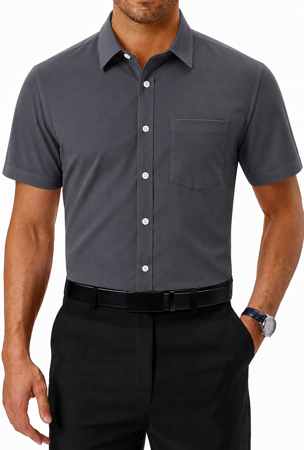 Men's Breathable Quick-Dry Button-Front Shirts