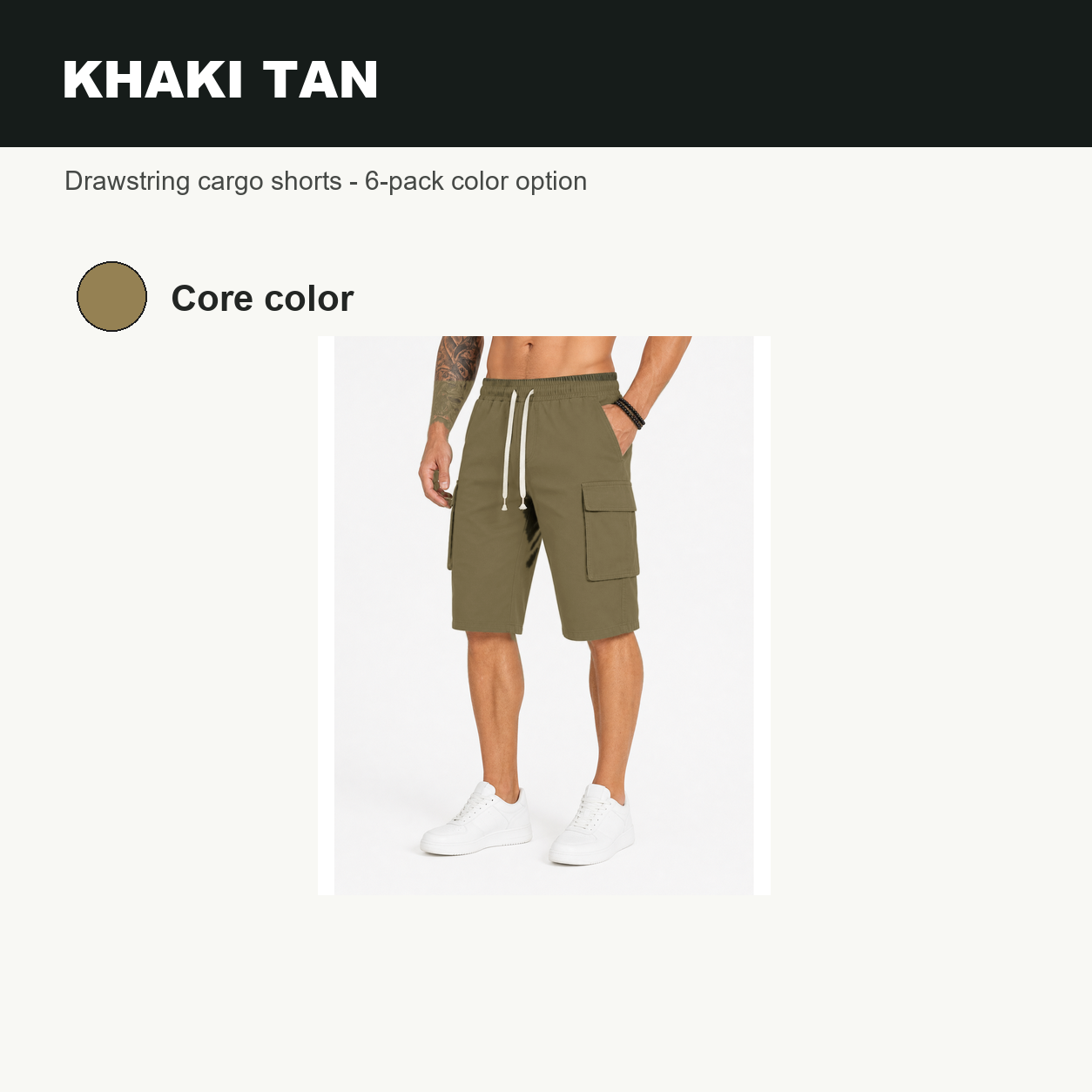 Pack & Save Men's Lightweight Drawstring Cargo Shorts, Elastic Waist Utility Summer Shorts with Multi-Pocket Storage