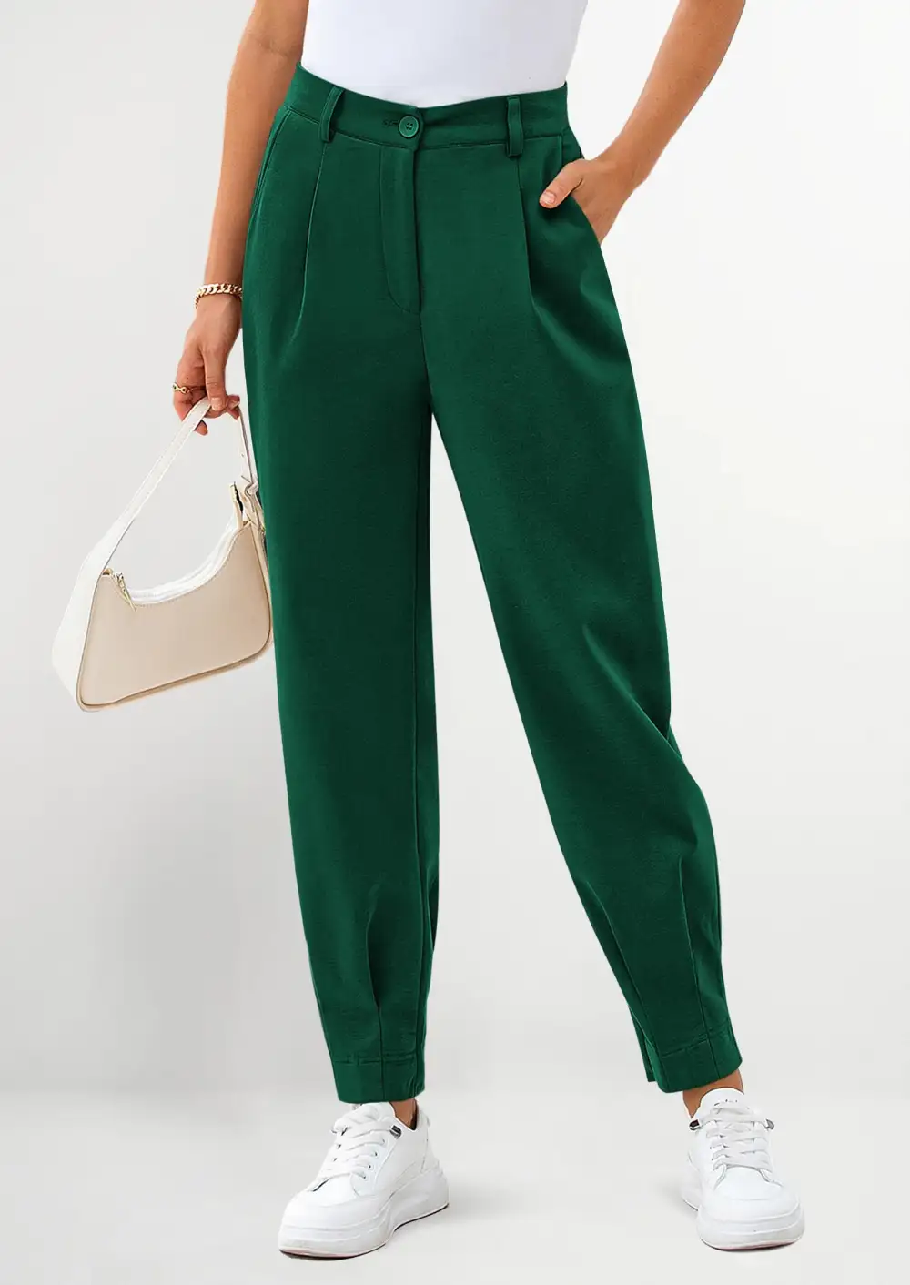 Womens DressPants Business Casual Trendy HighWaisted Ankle Length DressyTrousers Slacks Work Clothes
