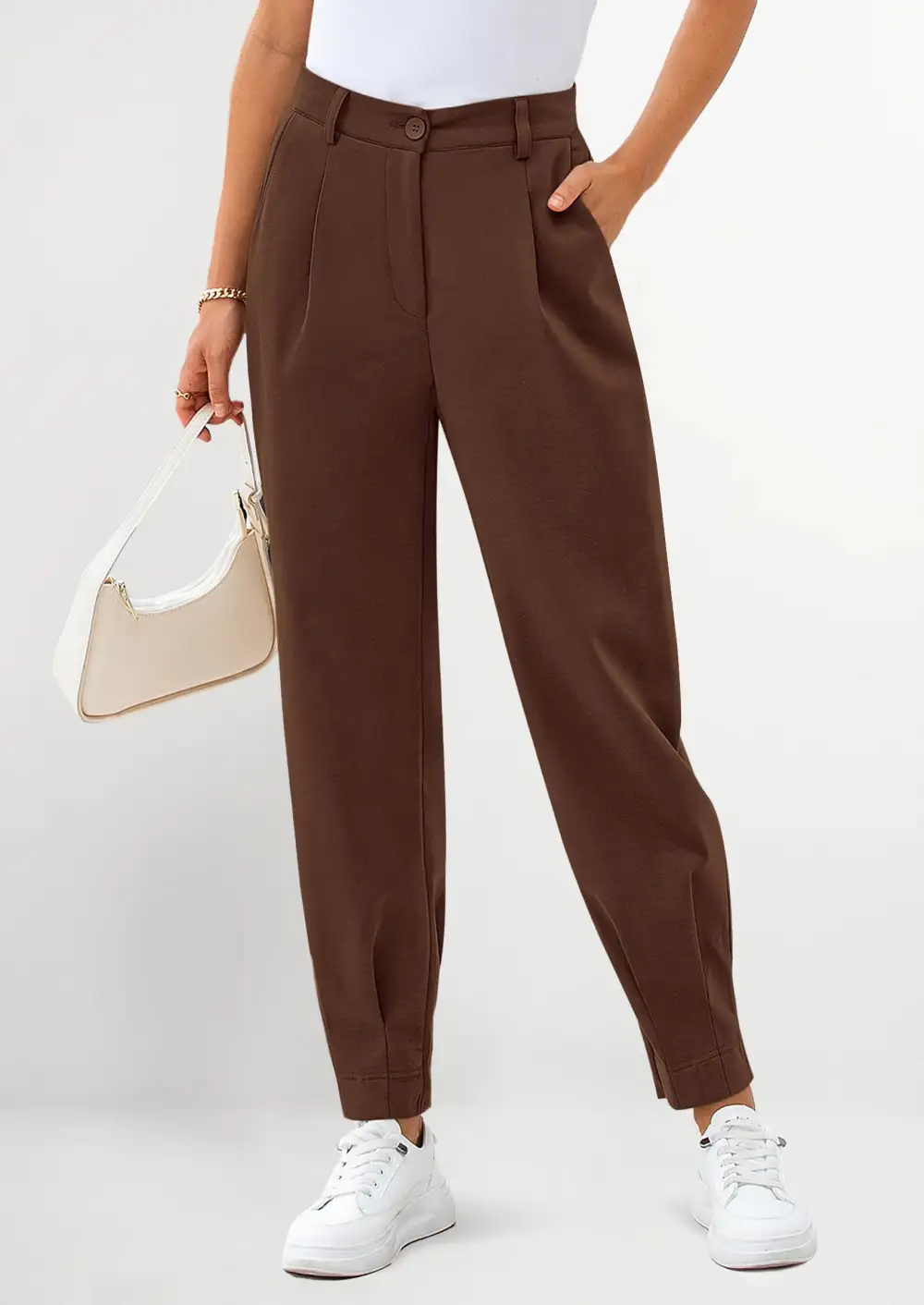 Womens DressPants Business Casual Trendy HighWaisted Ankle Length DressyTrousers Slacks Work Clothes