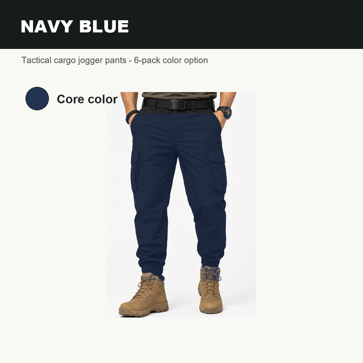 Pack & Save Men's Lightweight Tactical Cargo Jogger Pants, Elastic Cuff Utility Work Pants with Multi-Pocket Storage
