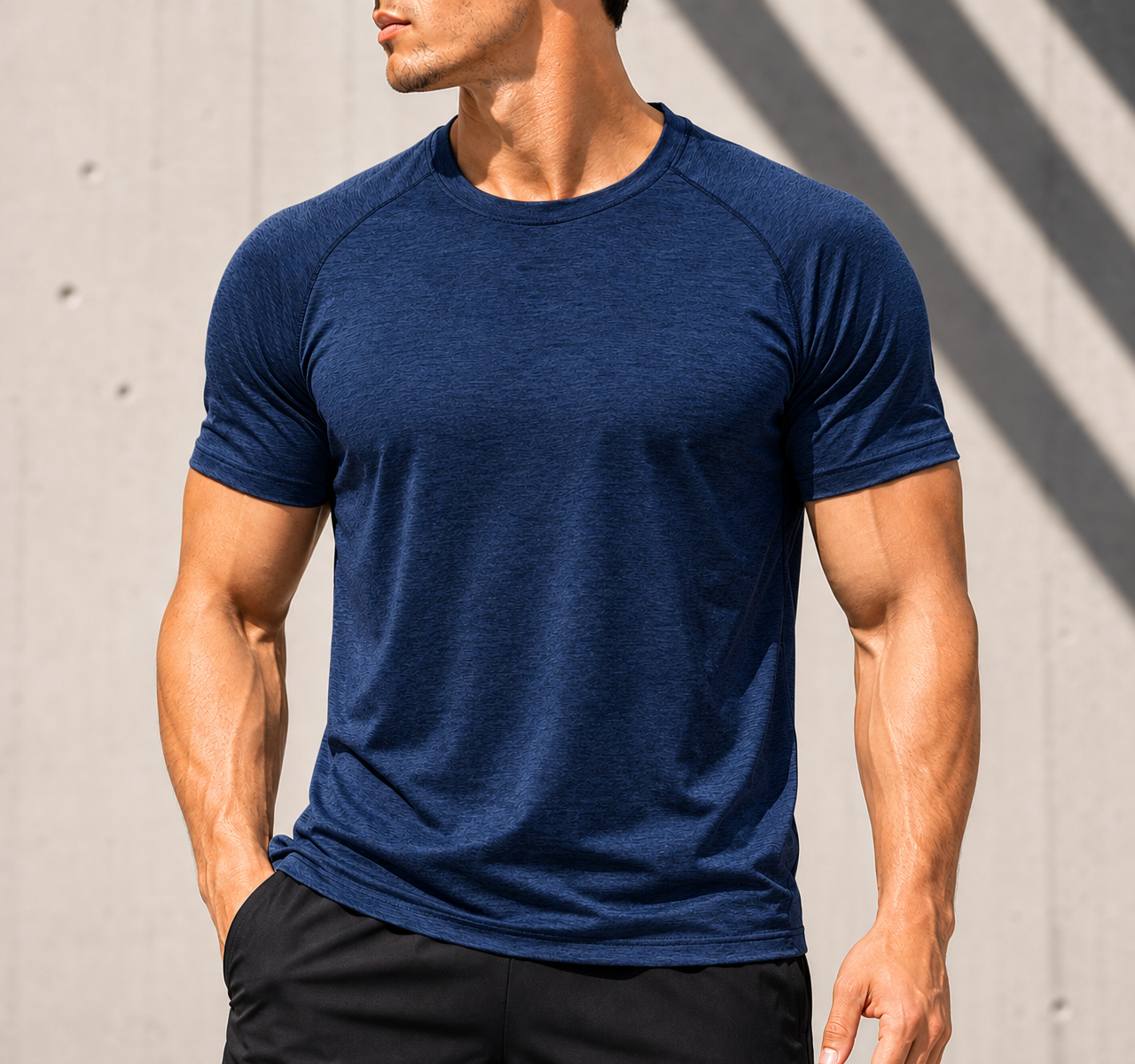 Harbor Navy front view performance tee