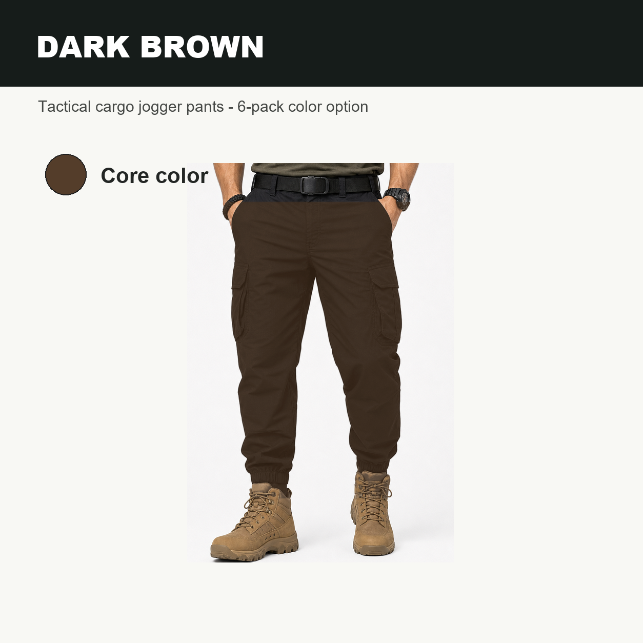 Pack & Save Men's Lightweight Tactical Cargo Jogger Pants, Elastic Cuff Utility Work Pants with Multi-Pocket Storage