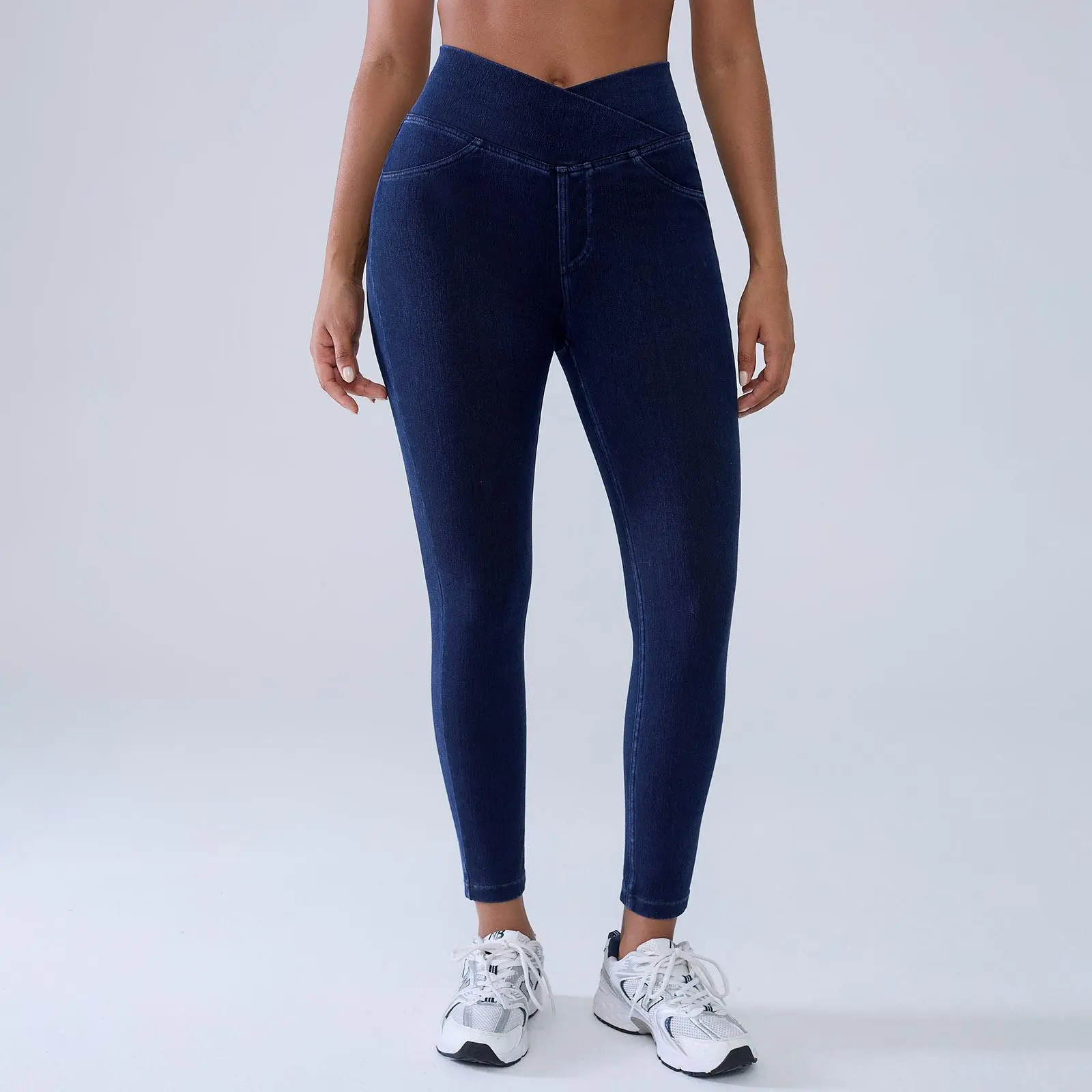 ⚡FINAL SALE⚡Women's High-Waisted Stretch Jeans with Crossover Design — Slim-Fit Flared Denim Leggings