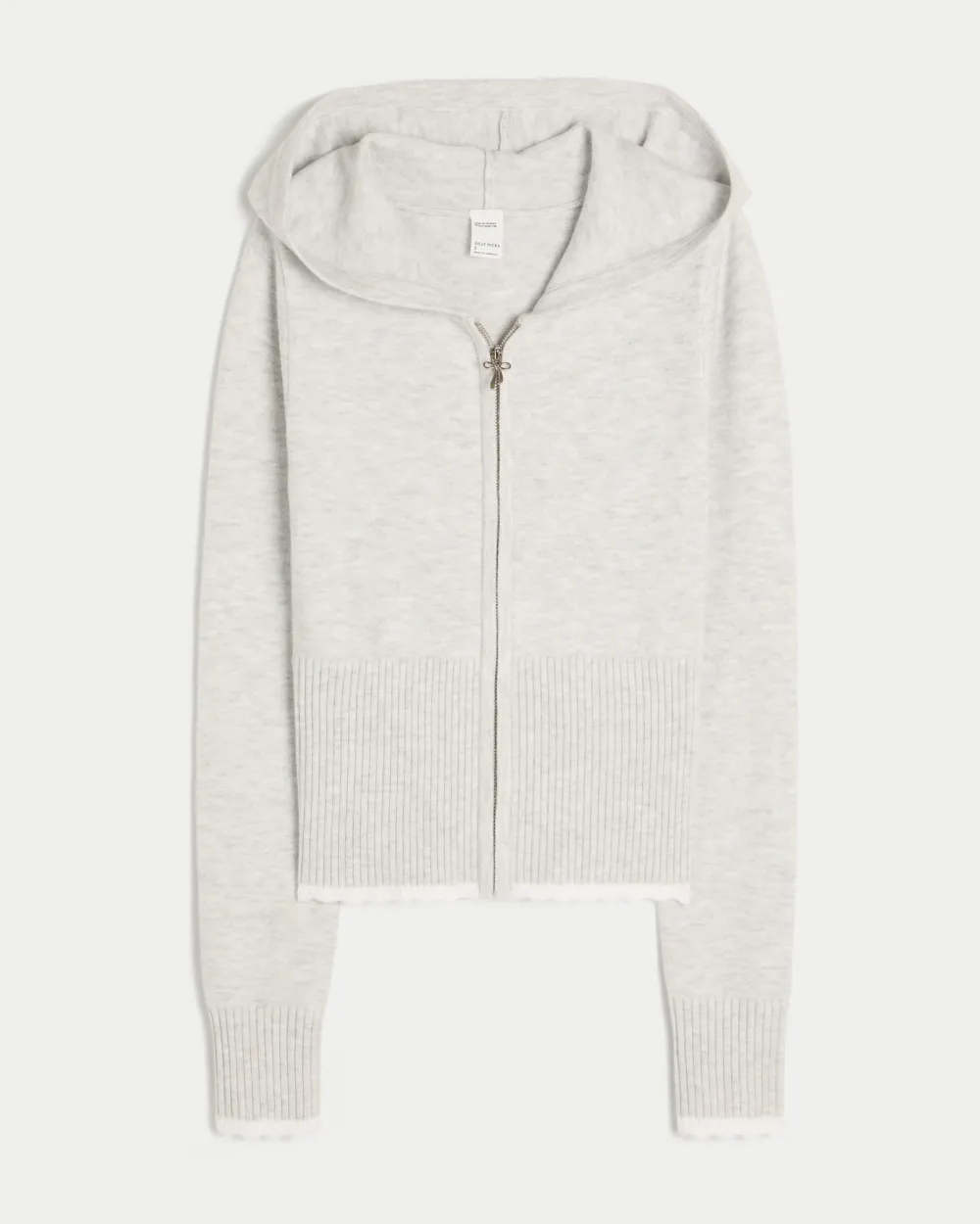 Cable-Knit Zip-Up Hoodie Sweater