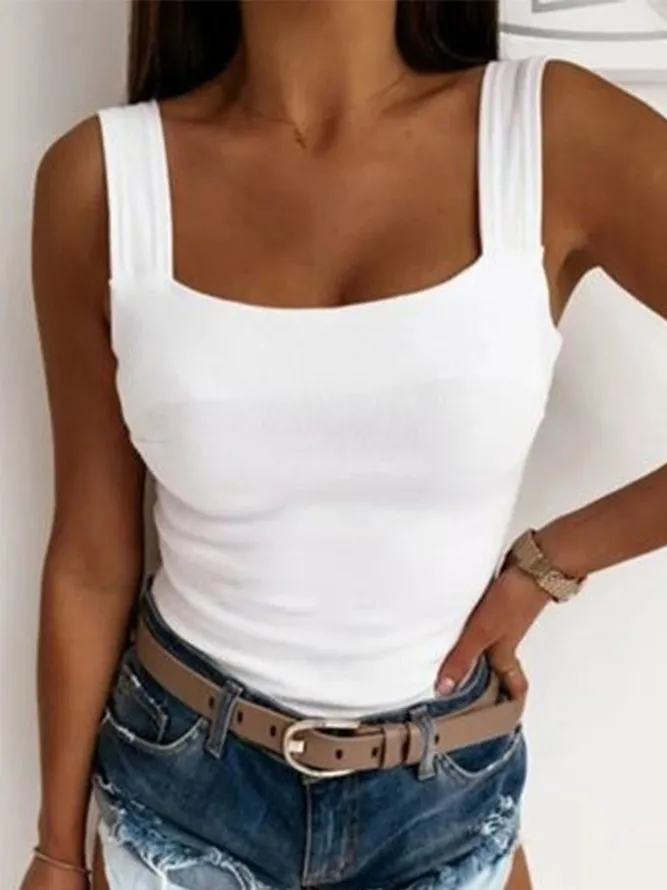 Sexy Skinny Solid Sleeveless KnitTank
