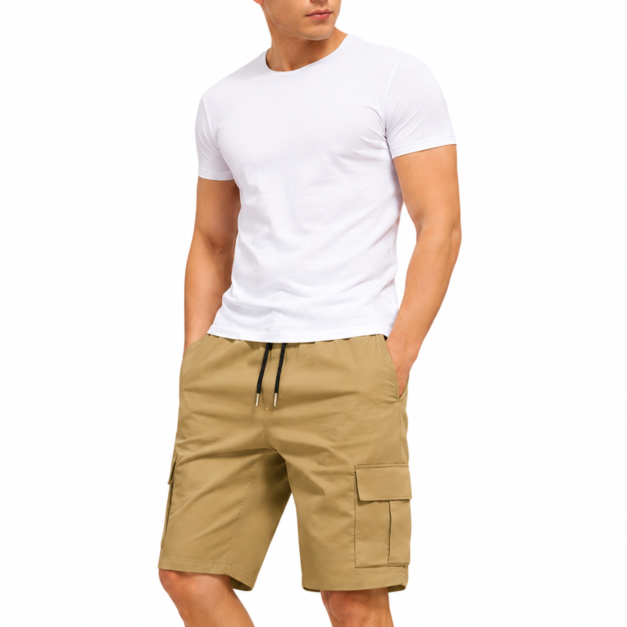 🔥Men’s shorts set— slanted pockets — single rear side pocket — versatile casual wear — suitable for everyday use; summer shorts ideal for daily outings and vacations; multi-pocket casual shorts🎉