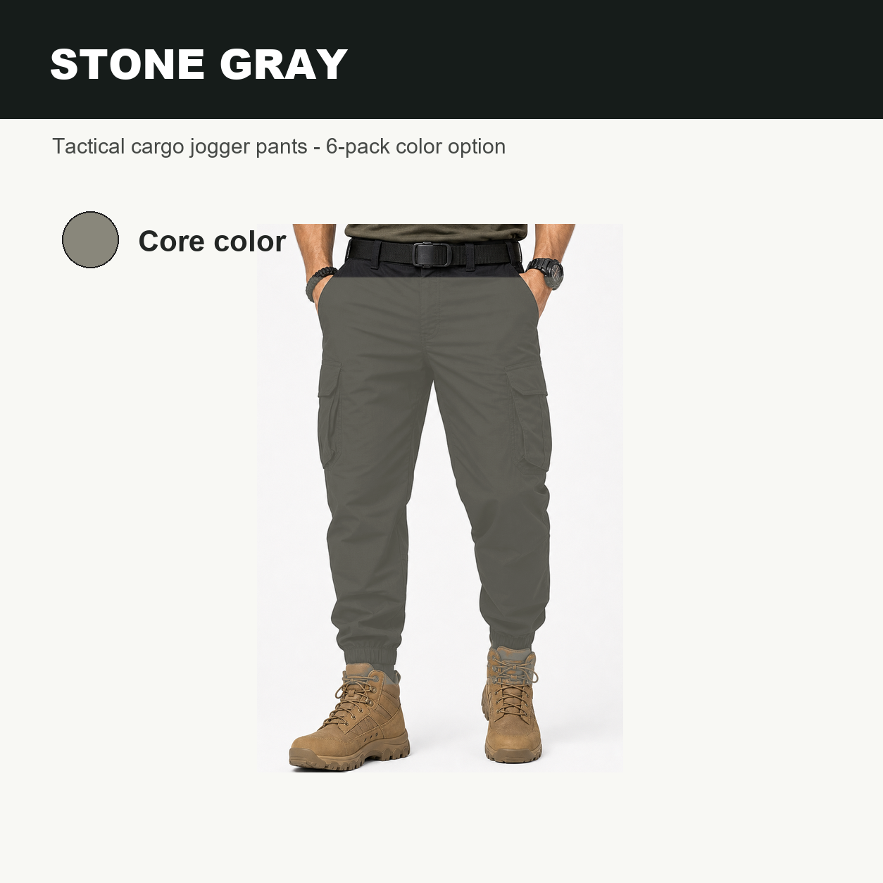 Pack & Save Men's Lightweight Tactical Cargo Jogger Pants, Elastic Cuff Utility Work Pants with Multi-Pocket Storage