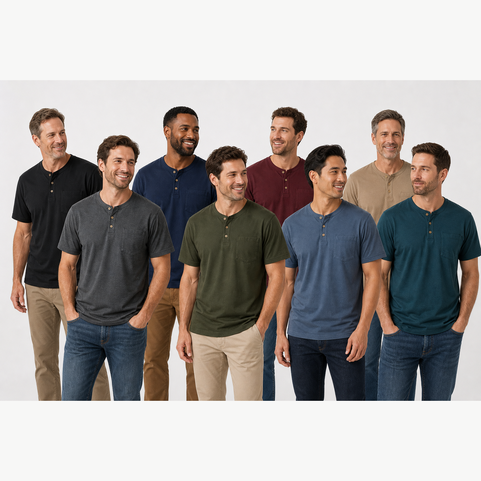 Eight color group photo
