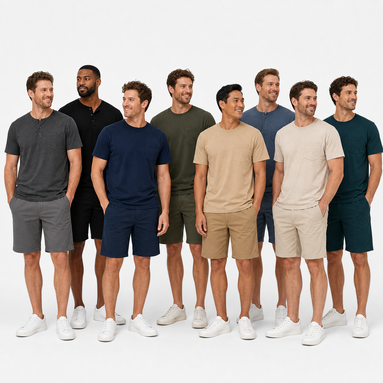 Eight color group photo