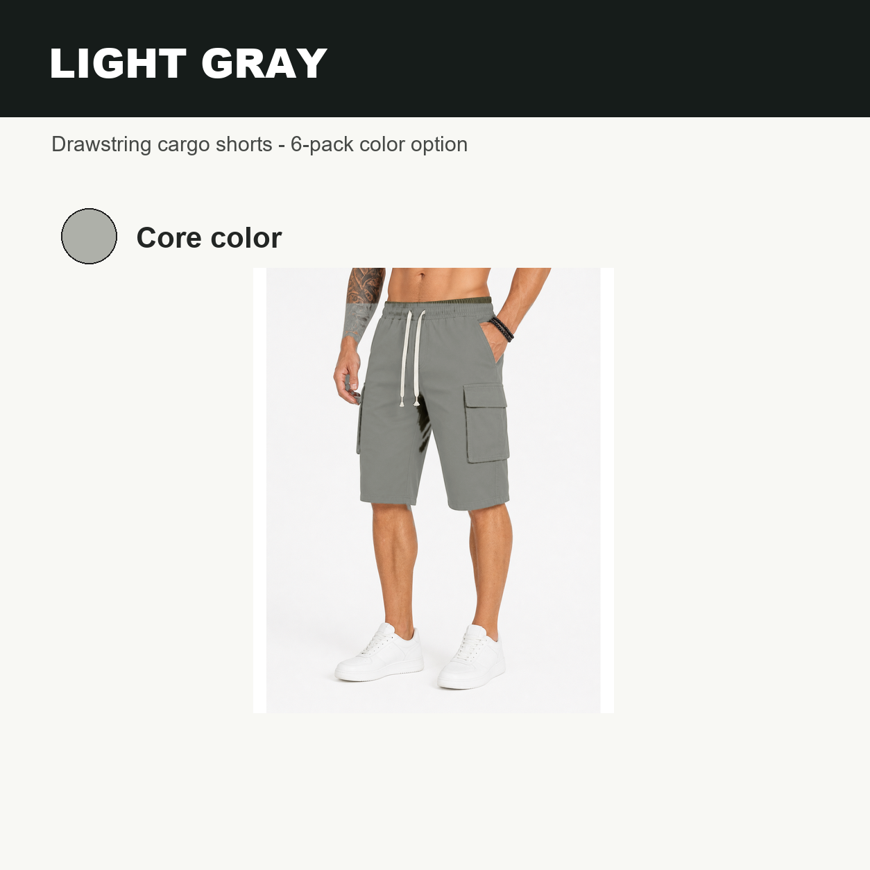 Pack & Save Men's Lightweight Drawstring Cargo Shorts, Elastic Waist Utility Summer Shorts with Multi-Pocket Storage
