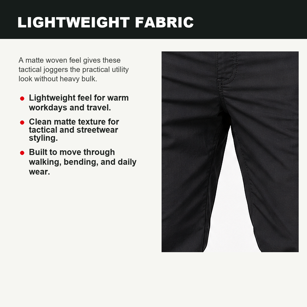 Pack & Save Men's Lightweight Tactical Cargo Jogger Pants, Elastic Cuff Utility Work Pants with Multi-Pocket Storage